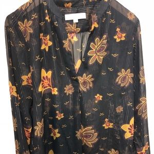 Loft sparkle floral blouse